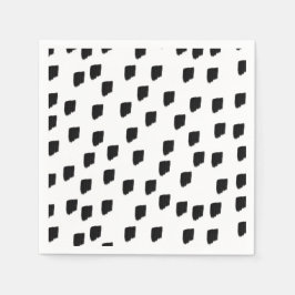 Zwart & Wit Aquarelpenseelstreek Servet