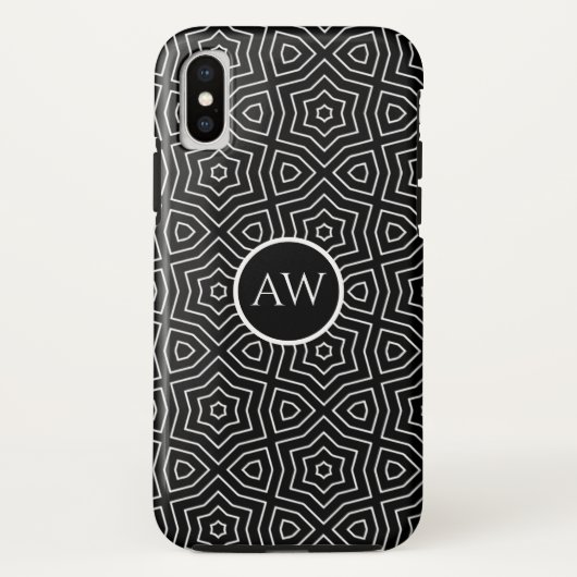 Zwart-Wit Arabesk Sterren Persoonlijk Case-Mate iPhone Case (Achterkant)