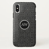Zwart-wit Arabesque Stars Persoonlijk Case-Mate iPhone Case (Achterkant)