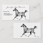 Zwart-wit Arabisch paard Visitekaartje (Voorkant / Achterkant)