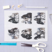 Zwart-wit Arabische paardenparen Tissuepapier (Craft)