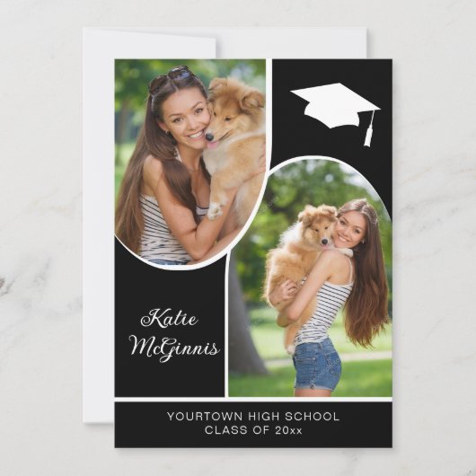 Zwart Wit Arch Foto Afstudeerdop Aankondiging (Voorkant)