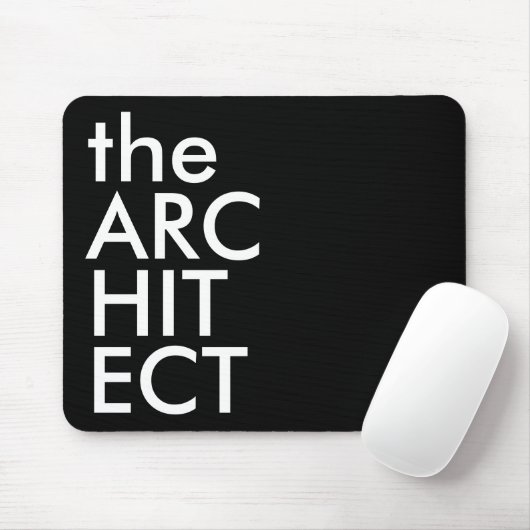 Zwart Wit Architect Vet Ontwerp Typografie Muismat (Met muis)