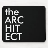 Zwart Wit Architect Vet Ontwerp Typografie Muismat (Voorkant)