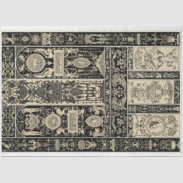 Zwart-wit architecturaal barokappapier voor ontled tissuepapier