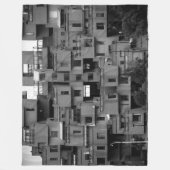 Zwart-wit architecturaal fleece deken (Voorkant)