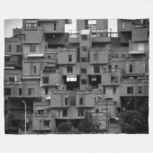 Zwart-wit architecturaal fleece deken (Voorkant (Horizontaal))