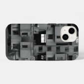 Zwart-wit architecturaal iPhone hoesje (Achterkant horizontaal)