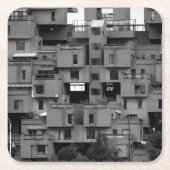 Zwart-wit architecturaal  kartonnen onderzetters (Voorkant)