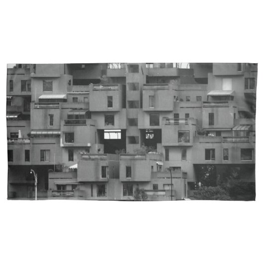 Zwart-wit architecturaal  kussensloop (Voorkant-Links)