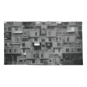 Zwart-wit architecturaal  kussensloop (Achterkant-Links)