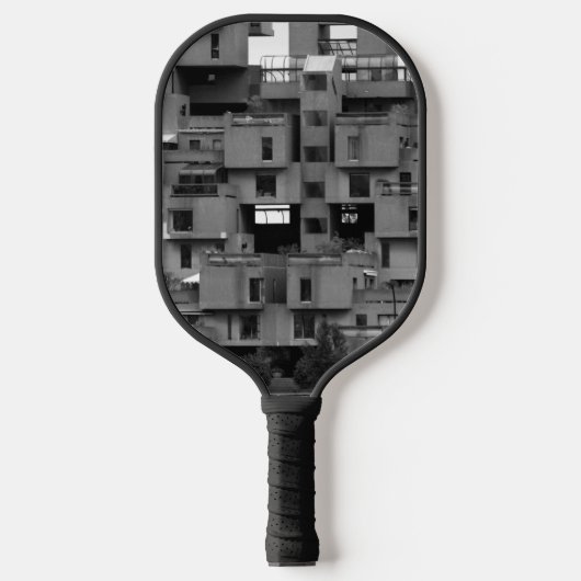 Zwart-wit architecturaal  pickleball paddle (Voorkant)