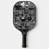 Zwart-wit architecturaal  pickleball paddle (Achterkant)