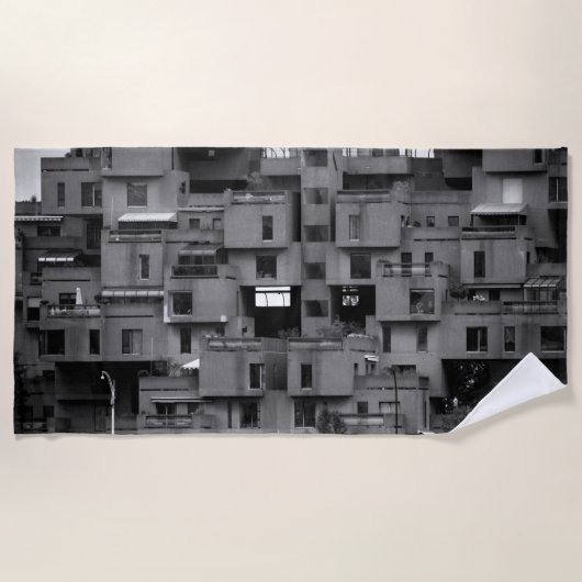 Zwart-wit architecturaal  strandlaken (Voorkant)