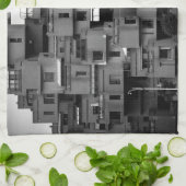 Zwart-wit architecturaal  theedoek (Gevouwen)