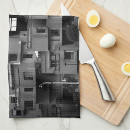 Zwart-wit architecturaal  theedoek
