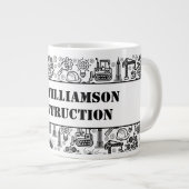 zwart-wit Architectural Blueprint Engineer Grote Koffiekop (Voorkant rechts)