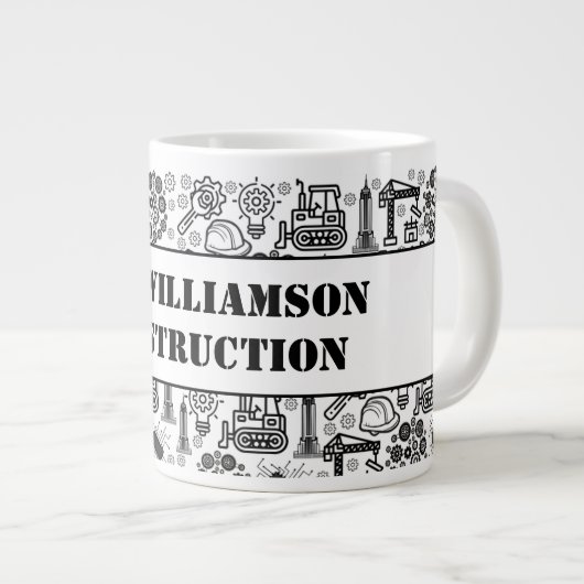 zwart-wit Architectural Blueprint Engineer Grote Koffiekop (Voorkant rechts)