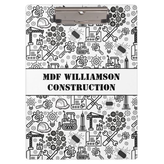 zwart-wit Architectural Blueprint Engineer Klembord (Voorkant)