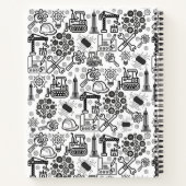 zwart-wit Architectural Blueprint Engineer Notitieboek (Achterkant)