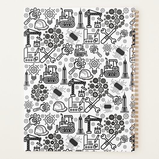 zwart-wit Architectural Blueprint Engineer Planner (Achterkant)