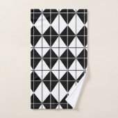 Zwart-wit Argyle Diamond geometrisch Bad Handdoek (Handdoek)
