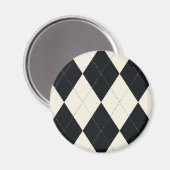 Zwart-wit Argyle Magnet (Voorkant / Achterkant)
