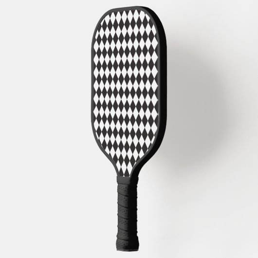 Zwart-wit argyle zwart-wit pickleball paddle (Links)