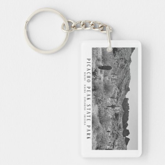 Zwart-wit Arizona Desert Gepersonaliseerd Sleutelhanger (Voorkant)