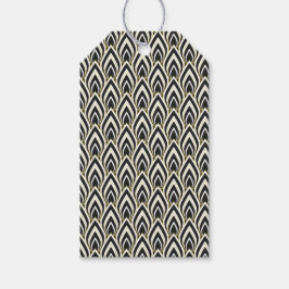 Zwart-Wit Art Deco Cadeaulabel