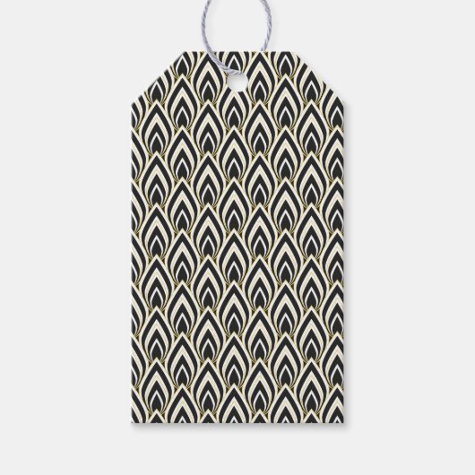 Zwart-Wit Art Deco Cadeaulabel (Voorkant)
