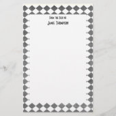 Zwart-wit Art Deco Custom Briefpapier (Voorkant)