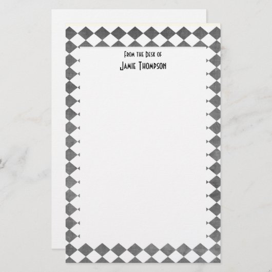 Zwart-wit Art Deco Custom Briefpapier (Voorkant / Achterkant)