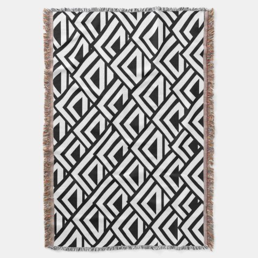 Zwart wit Art Deco Design Deken (Voorkant Verticaal)