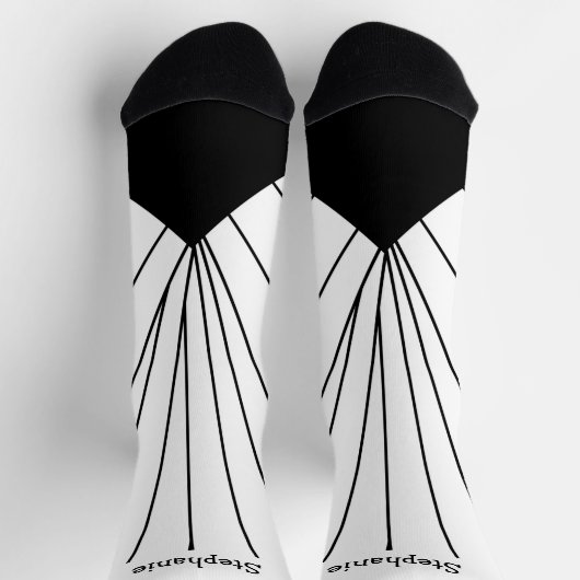 Zwart-wit Art Deco Design Soksokken Sokken (Top)