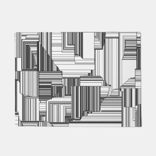 Zwart-wit Art Deco Deurmat (Voorkant)