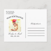  Zwart Wit Art Deco Foto Opslaan van de Datum Aankondigingskaart (Achterkant)