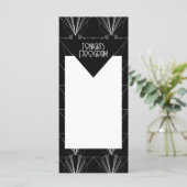 Zwart-wit Art Deco Gatsby-programma (Staand voorkant)
