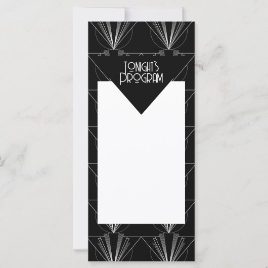 Zwart-wit Art Deco Gatsby-programma (Voorkant)