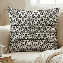 Zwart-wit art deco geometrisch patroon kussen