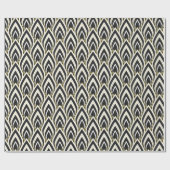 Zwart & Wit Art Deco Inpakpapier (Vlak)