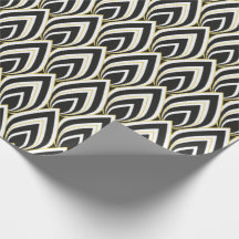 Zwart & Wit Art Deco Inpakpapier