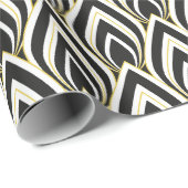 Zwart & Wit Art Deco Inpakpapier (Rol Hoek)