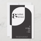  Zwart Wit Art Deco Kaart (Voorkant)