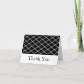 Zwart & Wit Art Deco Line Art Diamonds Dank u Kaart (Voorkant)
