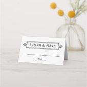  zwart-wit Art Deco Monogram Plaatskaartje (Voorkant)