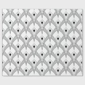 Zwart-wit art-deco naadloos patroon 3 cadeaupapier (Vlak)