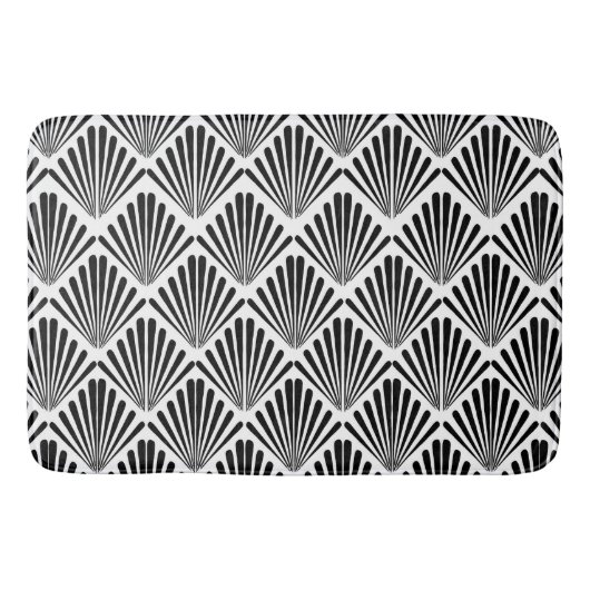 Zwart-wit art deco naadloos patroon badmat (Voorkant)