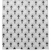 Zwart-wit art-deco naadloos patroon douchegordijn (Voorkant)