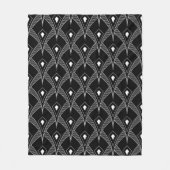 Zwart-wit art-deco naadloos patroon fleece deken (Voorkant)